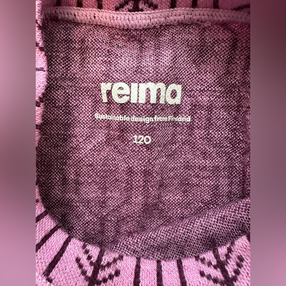 Reima Taival Wool Blend Base Layer Long Sleeve Top Red Violet 120/6-7 years - Picture 4 of 5